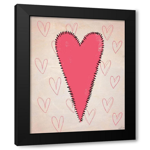 Stitched Heart Black Modern Wood Framed Art Print with Double Matting by Doucette, Katie