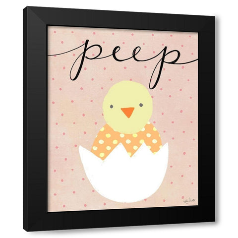 Peep Chick Black Modern Wood Framed Art Print by Doucette, Katie