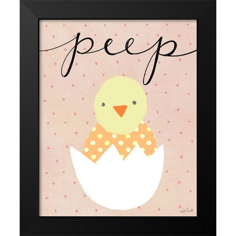 Peep Chick Black Modern Wood Framed Art Print by Doucette, Katie