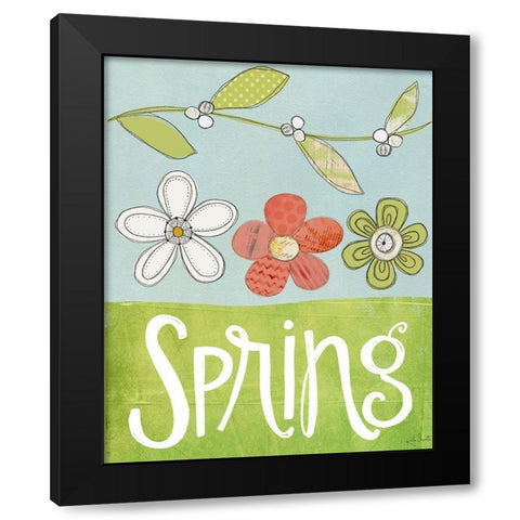 Spring Black Modern Wood Framed Art Print with Double Matting by Doucette, Katie