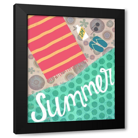 Summer Beach Black Modern Wood Framed Art Print by Doucette, Katie