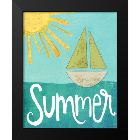 Summer Boat Black Modern Wood Framed Art Print by Doucette, Katie