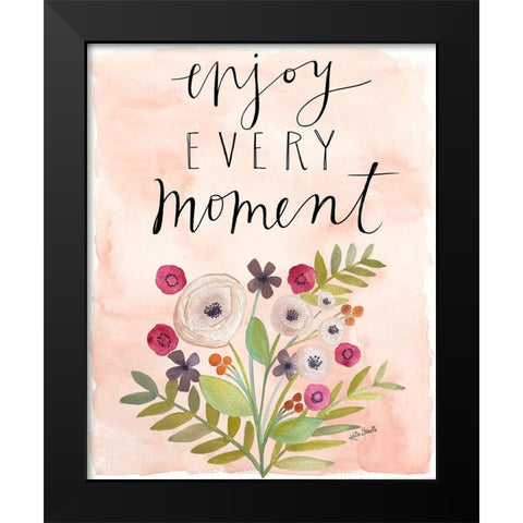 Enjoy Every Moment Black Modern Wood Framed Art Print by Doucette, Katie