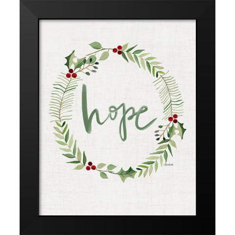 Hope Wreath Black Modern Wood Framed Art Print by Doucette, Katie