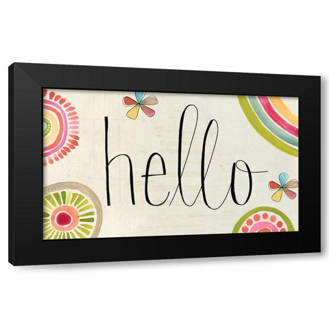 Hello   Black Modern Wood Framed Art Print by Doucette, Katie