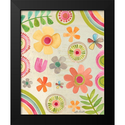 Summer Flowers Black Modern Wood Framed Art Print by Doucette, Katie