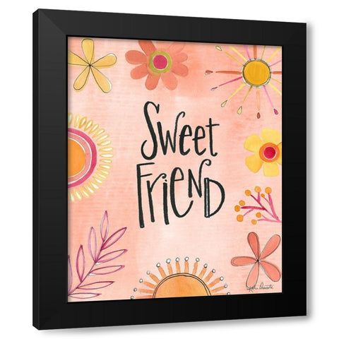 Sweet Friend Black Modern Wood Framed Art Print by Doucette, Katie