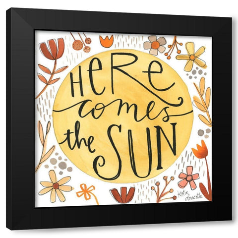 Sun Black Modern Wood Framed Art Print with Double Matting by Doucette, Katie