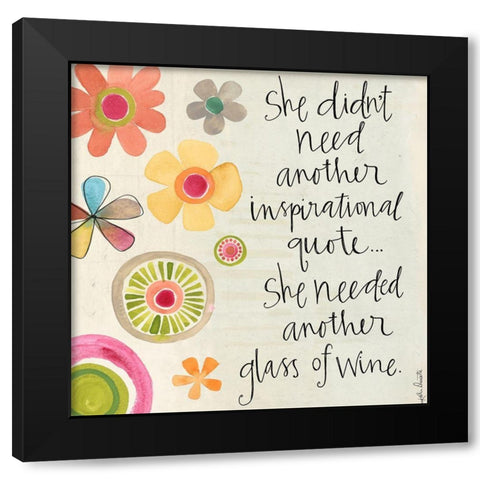 Wine Quote Black Modern Wood Framed Art Print with Double Matting by Doucette, Katie