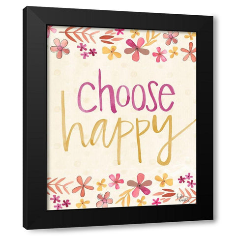 Choose Happy Black Modern Wood Framed Art Print with Double Matting by Doucette, Katie