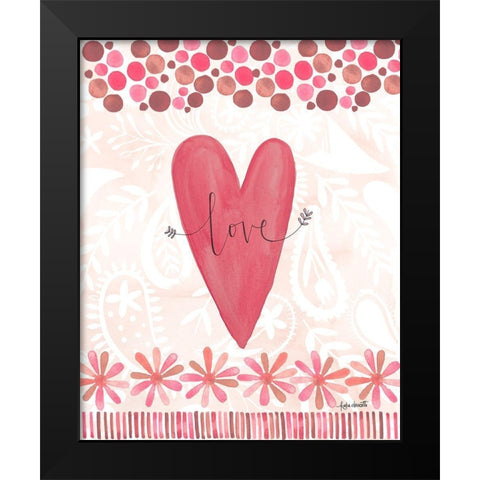 Love Heart Black Modern Wood Framed Art Print by Doucette, Katie
