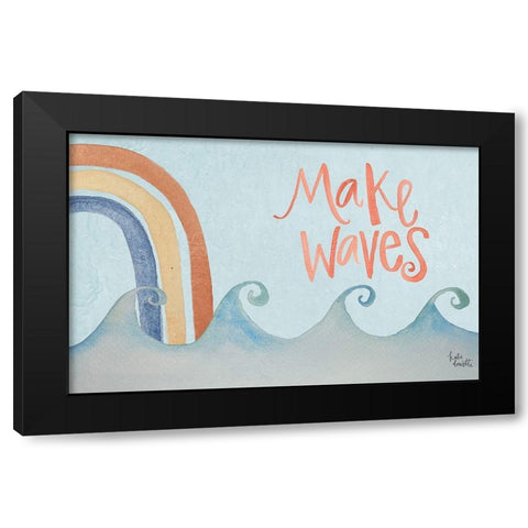 Make Waves Rainbow Black Modern Wood Framed Art Print by Doucette, Katie