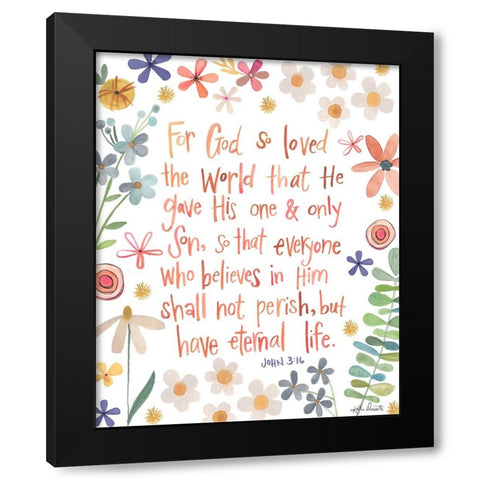 John 3:16 Black Modern Wood Framed Art Print with Double Matting by Doucette, Katie