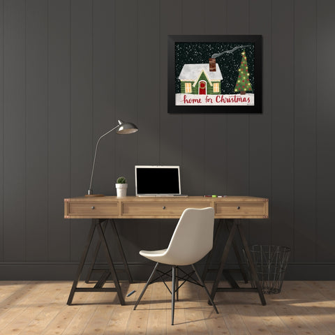 Home for Christmas Black Modern Wood Framed Art Print by Doucette, Katie