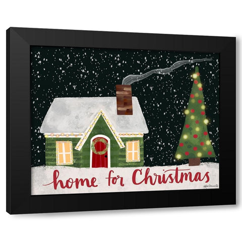 Home for Christmas Black Modern Wood Framed Art Print by Doucette, Katie