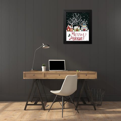 Merry Bright Black Modern Wood Framed Art Print by Doucette, Katie