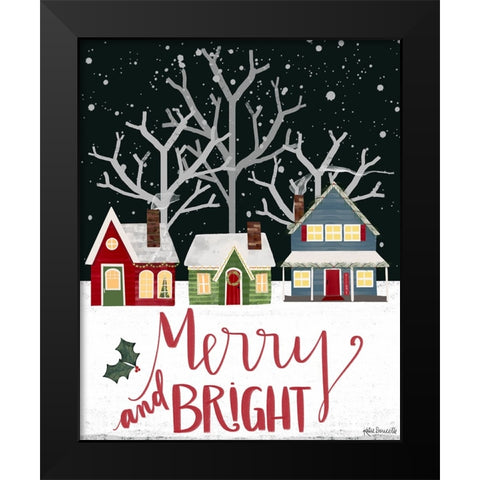 Merry Bright Black Modern Wood Framed Art Print by Doucette, Katie