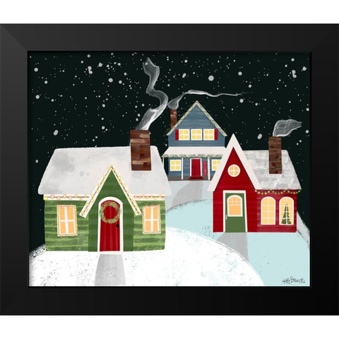 Christmas Village Black Modern Wood Framed Art Print by Doucette, Katie