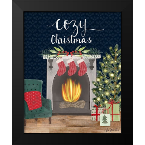 Cozy Christmas Black Modern Wood Framed Art Print by Doucette, Katie