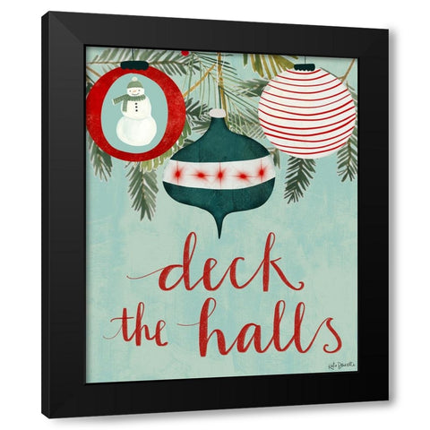 Deck the Halls Black Modern Wood Framed Art Print with Double Matting by Doucette, Katie