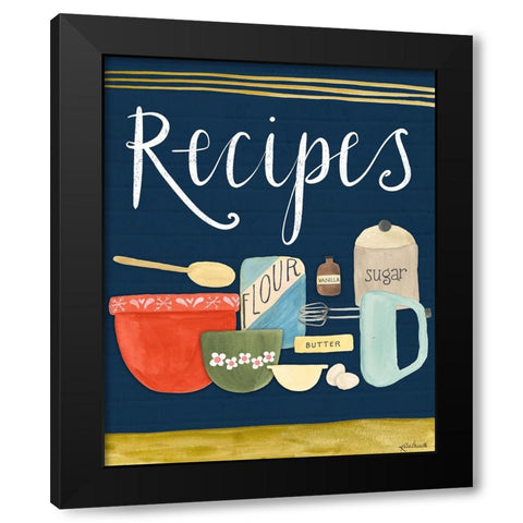 Recipes Black Modern Wood Framed Art Print with Double Matting by Doucette, Katie