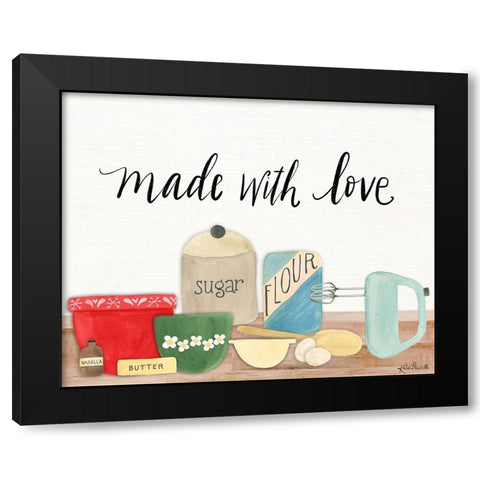 Made with Love Black Modern Wood Framed Art Print with Double Matting by Doucette, Katie