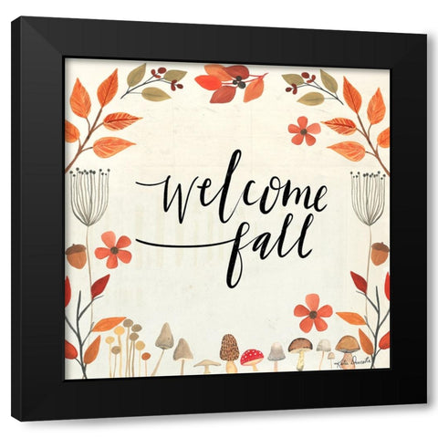 Welcome Fall Black Modern Wood Framed Art Print by Doucette, Katie