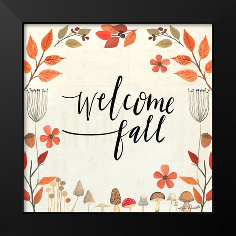 Welcome Fall Black Modern Wood Framed Art Print by Doucette, Katie
