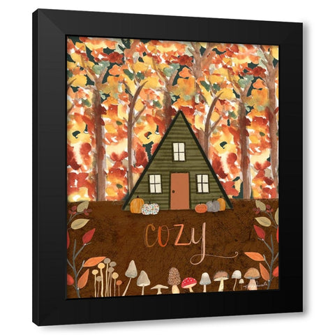 Cozy Cabin Black Modern Wood Framed Art Print by Doucette, Katie