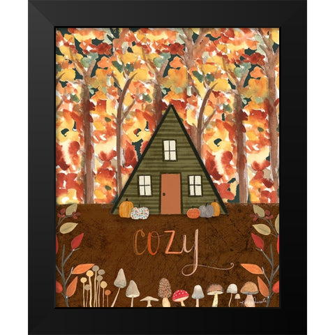 Cozy Cabin Black Modern Wood Framed Art Print by Doucette, Katie