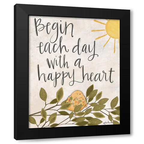 Happy Heart Black Modern Wood Framed Art Print with Double Matting by Doucette, Katie