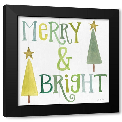 Merry and Bright Black Modern Wood Framed Art Print with Double Matting by Doucette, Katie