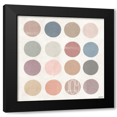 Joy Circles Black Modern Wood Framed Art Print by Brown, Kyra