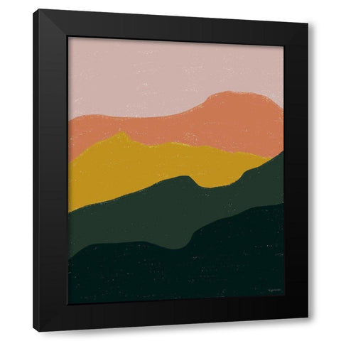Terracotta Mountains Black Modern Wood Framed Art Print by Brown, Kyra
