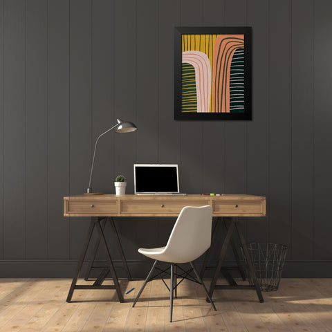 Retro Terracotta Black Modern Wood Framed Art Print by Brown, Kyra