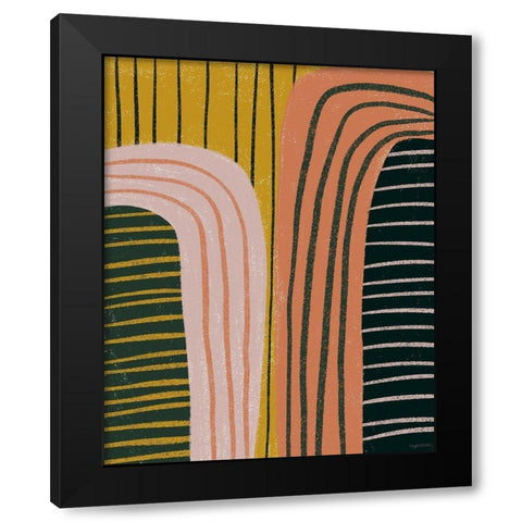Retro Terracotta Black Modern Wood Framed Art Print by Brown, Kyra