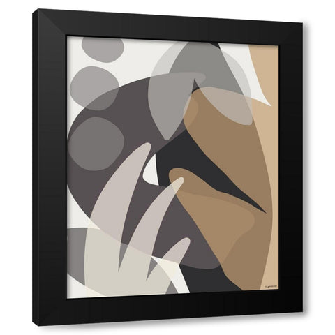 Neutral Abstract I Black Modern Wood Framed Art Print with Double Matting by Brown, Kyra
