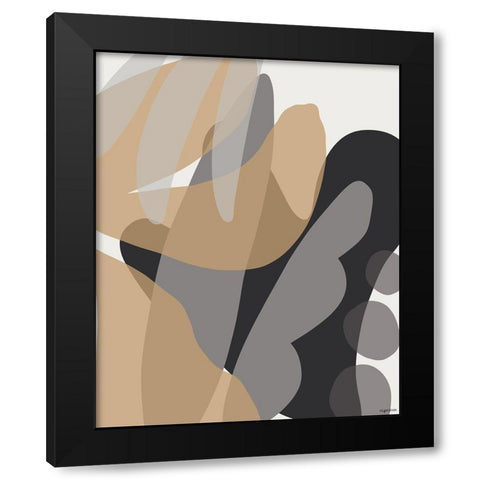 Neutral Abstract II Black Modern Wood Framed Art Print with Double Matting by Brown, Kyra