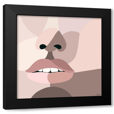Neutral Face Black Modern Wood Framed Art Print by Brown, Kyra