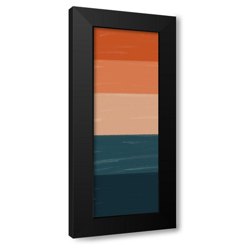 Teal Orange Sunset I Black Modern Wood Framed Art Print with Double Matting by Brown, Kyra