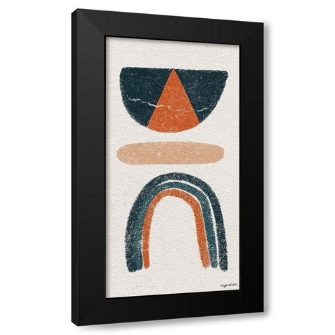 Retro Rainbow Black Modern Wood Framed Art Print with Double Matting by Brown, Kyra
