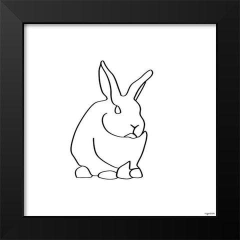 Bunny Lines III Black Modern Wood Framed Art Print by Brown, Kyra