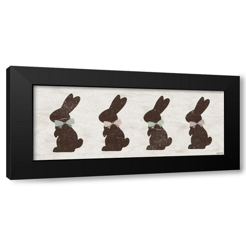 Choco Bunnies Black Modern Wood Framed Art Print by Brown, Kyra