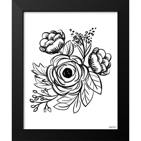 Flower Sketch II Black Modern Wood Framed Art Print by Brown, Kyra