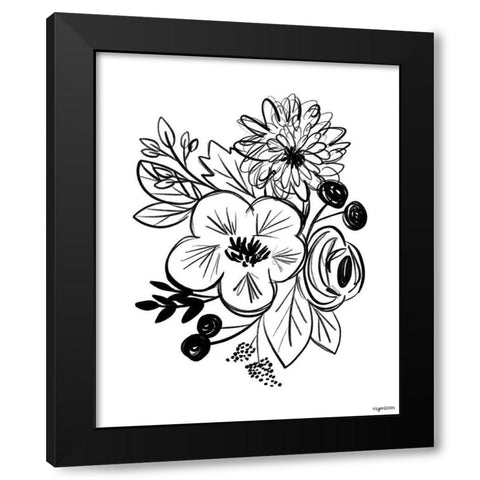 Flower Sketch III Black Modern Wood Framed Art Print by Brown, Kyra