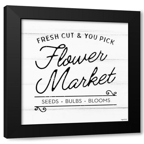 Flower Market Black Modern Wood Framed Art Print with Double Matting by Brown, Kyra
