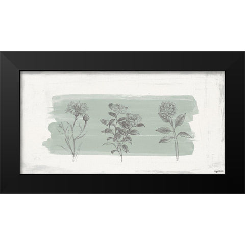 Three Flowers Black Modern Wood Framed Art Print by Brown, Kyra