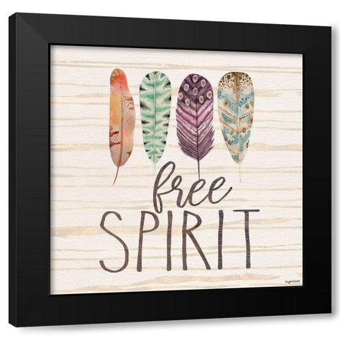 Free Spirit Black Modern Wood Framed Art Print by Brown, Kyra