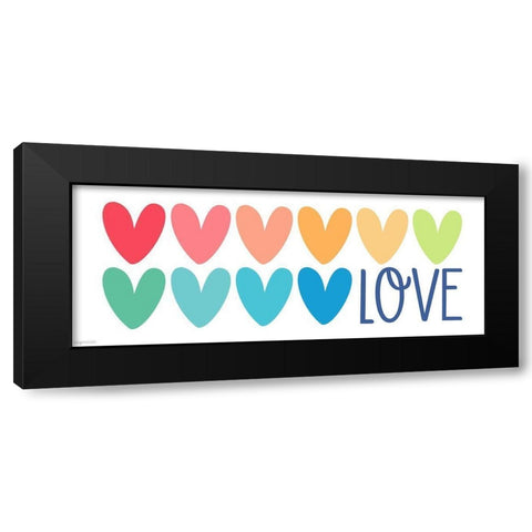Love Hearts Black Modern Wood Framed Art Print with Double Matting by Brown, Kyra