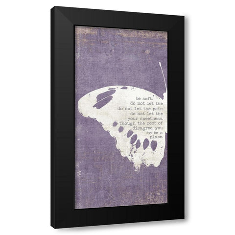 Left Butterfly Black Modern Wood Framed Art Print by Brown, Kyra